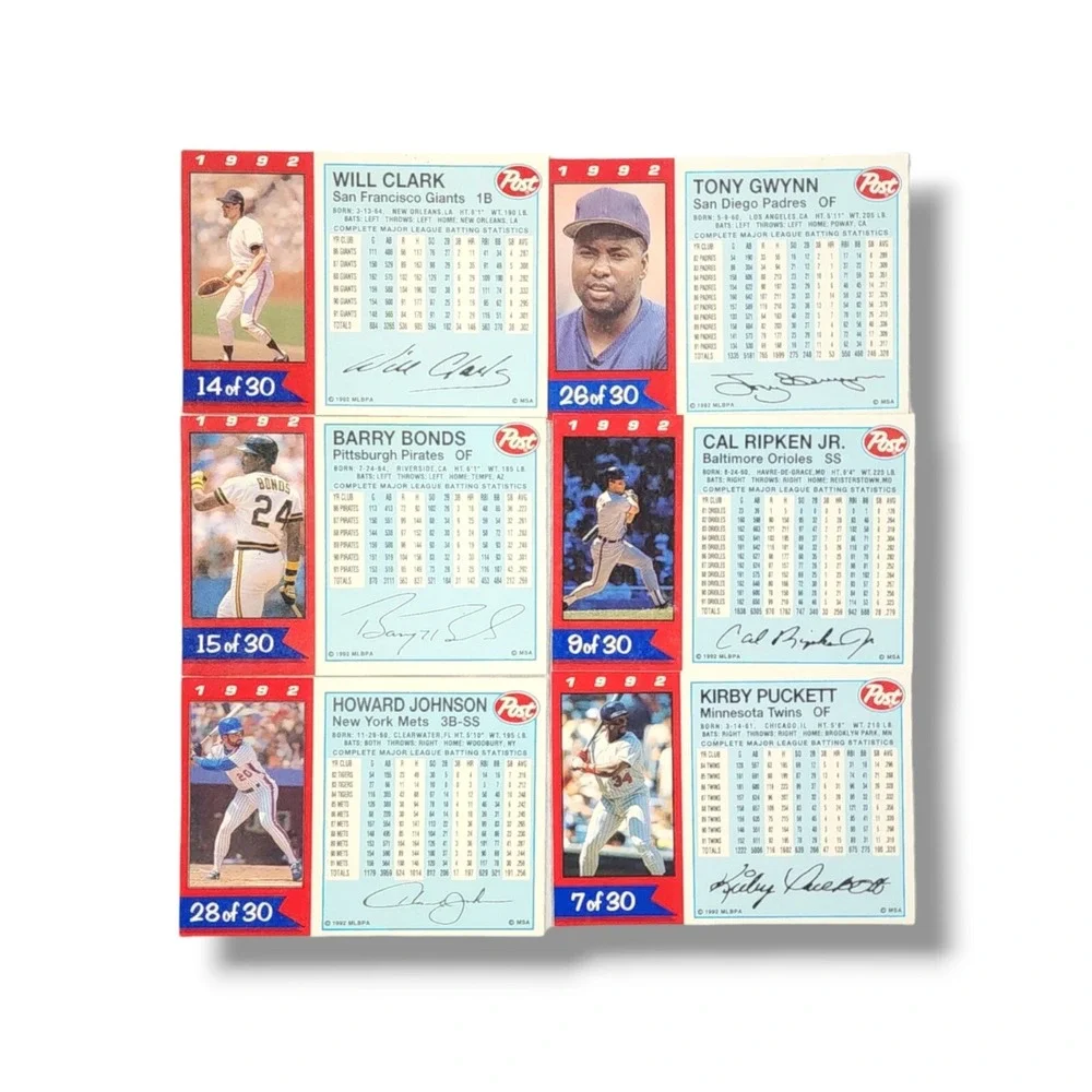 1992‎ Post Collector Series and Jimmy Dean Rookie Cards Lot of 15